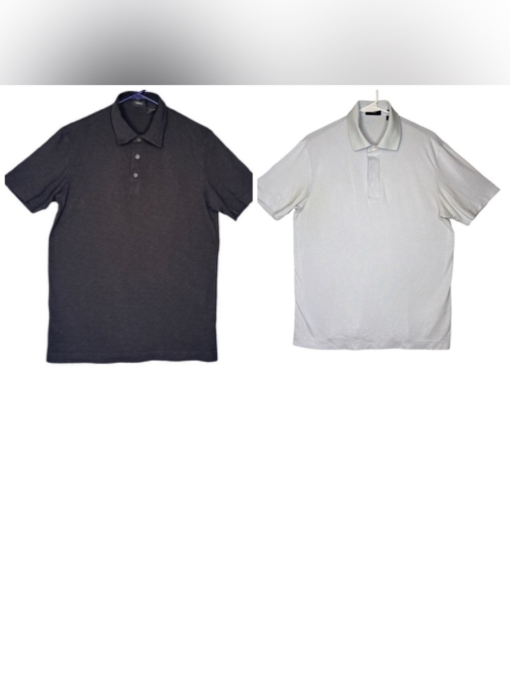 Theory Mens Polo Set Black Light Blue Size Small